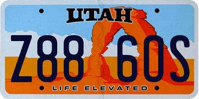 UT license plate Z886OS