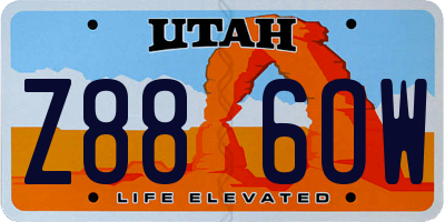 UT license plate Z886OW