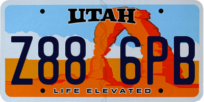 UT license plate Z886PB