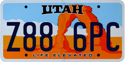 UT license plate Z886PC