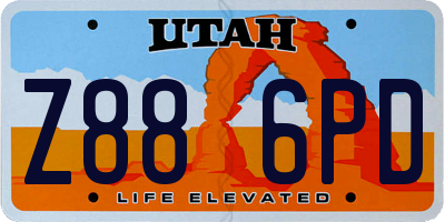 UT license plate Z886PD