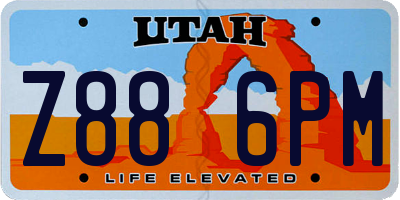 UT license plate Z886PM