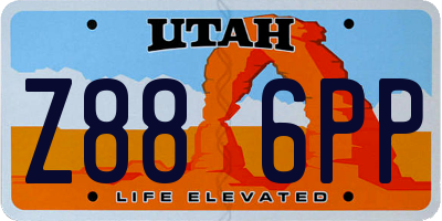 UT license plate Z886PP