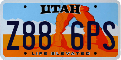 UT license plate Z886PS