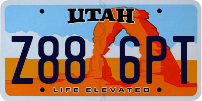 UT license plate Z886PT
