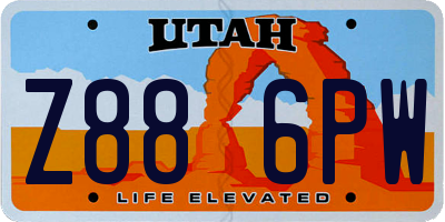 UT license plate Z886PW