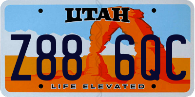 UT license plate Z886QC