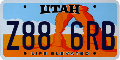 UT license plate Z886RB