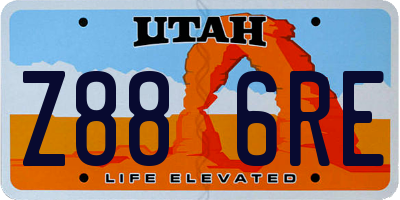 UT license plate Z886RE