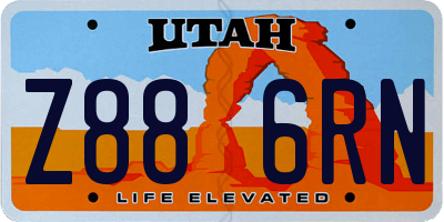 UT license plate Z886RN