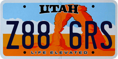 UT license plate Z886RS