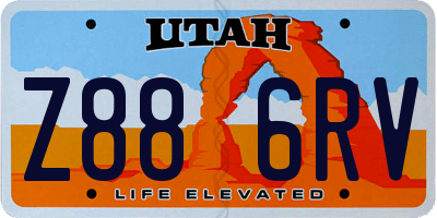 UT license plate Z886RV