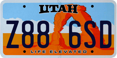 UT license plate Z886SD