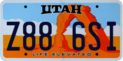 UT license plate Z886SI