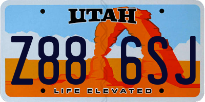 UT license plate Z886SJ