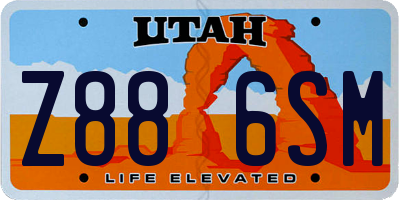 UT license plate Z886SM