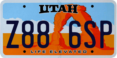 UT license plate Z886SP
