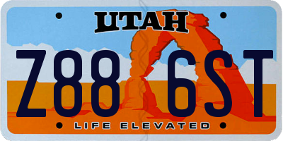 UT license plate Z886ST