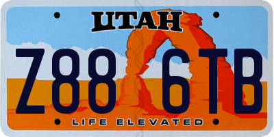 UT license plate Z886TB