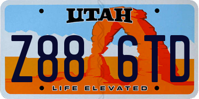 UT license plate Z886TD