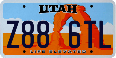 UT license plate Z886TL