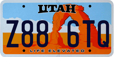 UT license plate Z886TQ