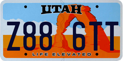 UT license plate Z886TT