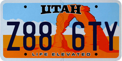UT license plate Z886TY