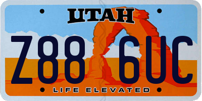 UT license plate Z886UC
