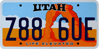 UT license plate Z886UE