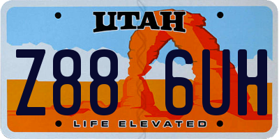 UT license plate Z886UH