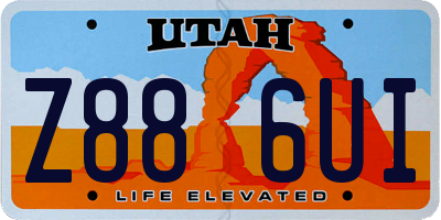 UT license plate Z886UI
