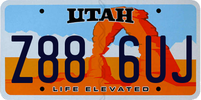 UT license plate Z886UJ