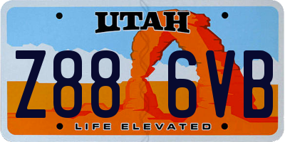 UT license plate Z886VB