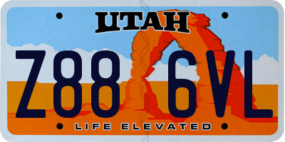 UT license plate Z886VL