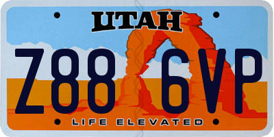 UT license plate Z886VP