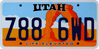 UT license plate Z886WD