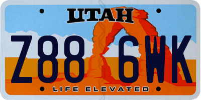 UT license plate Z886WK