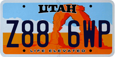 UT license plate Z886WP