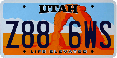 UT license plate Z886WS