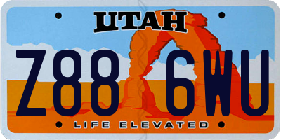 UT license plate Z886WU