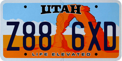 UT license plate Z886XD