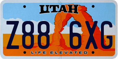 UT license plate Z886XG
