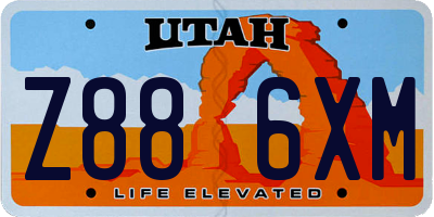 UT license plate Z886XM