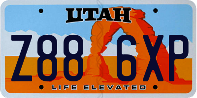UT license plate Z886XP