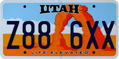 UT license plate Z886XX