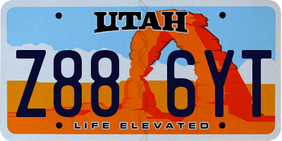 UT license plate Z886YT