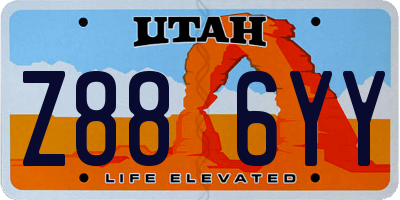 UT license plate Z886YY