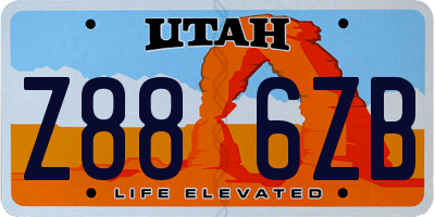 UT license plate Z886ZB