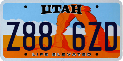UT license plate Z886ZD